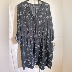 #Apt 9 Dress  Black White Print Sz 22w. Oversized boyfriend shirt style